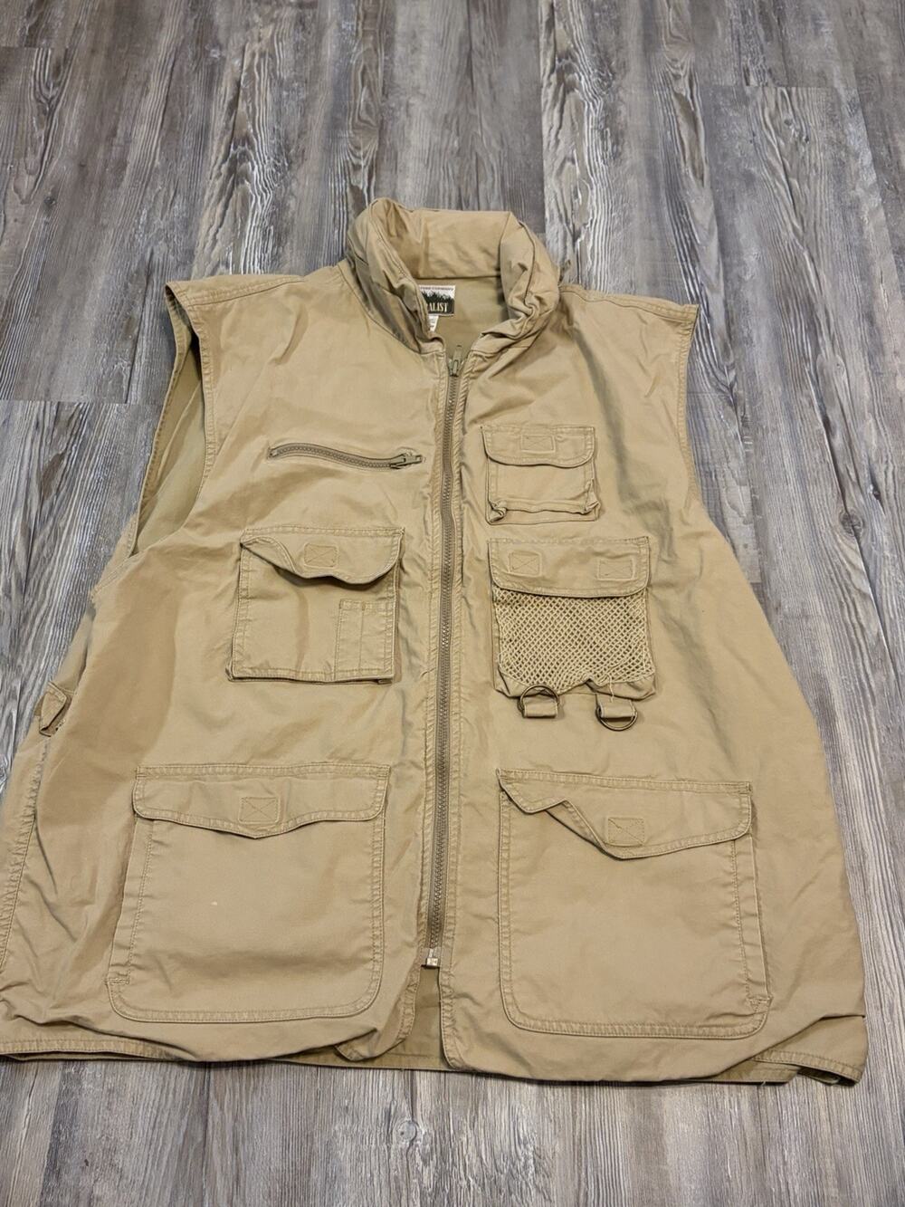 VTG Naturalist Fishing Vest Men’s XXL Khaki Safari Utility Hunting Outdoor